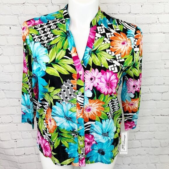 Alfred Dunner Tops - NEW ALFRED DUNNER TROPICAL ST BARTH'S TOP - 16P